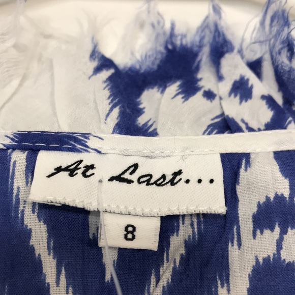 NWT At Last Cotton Annabel Maxi Dress in Blue & White Ikat - Picture 8 of 10